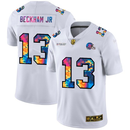 Camiseta Hombre NFL Cleveland Browns Odell Beckham Jr. 13 Nike 2020 Multicolor Blanco
